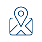 An icon of a map pin marking a location on a map