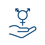 gender-affirming-care Icon of a hand holding a symbol representing all genders