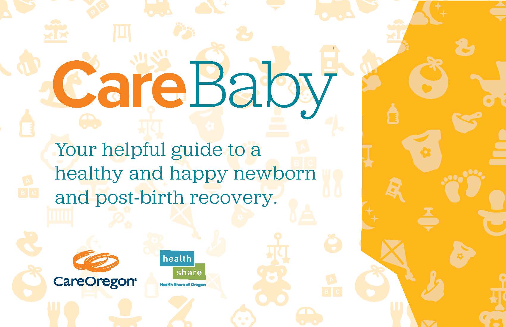 An image of the CareBaby newborn booklet that reads