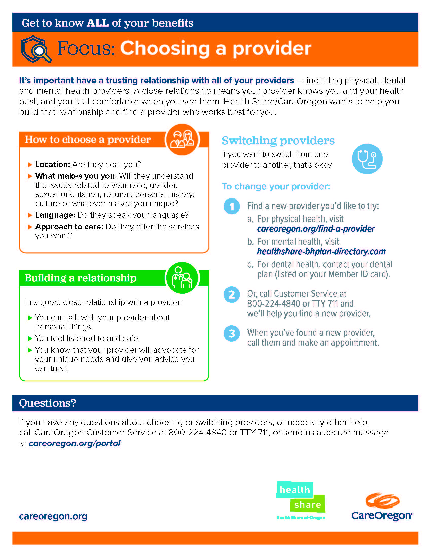 OHP HSO Choosing your provider explainer English