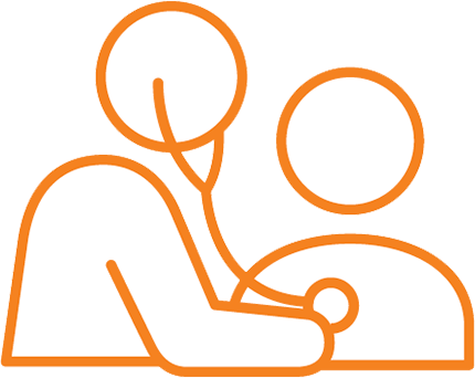 icon of provider using stethoscope